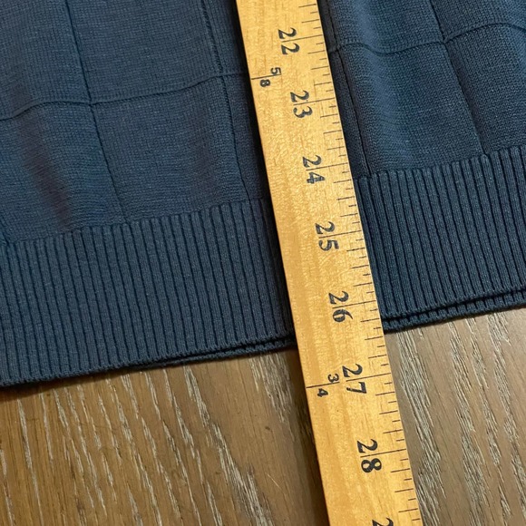 Paul Fredrick Sweater Vest Mens Large Blue Windowpane Silk Sleeveless - Picture 7 of 9